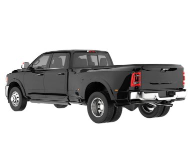 Pickup truck isolated on white background. 3d rendering - illustration