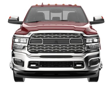 Pickup truck isolated on white background. 3d rendering - illustration