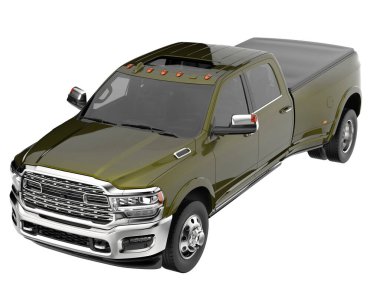 Pickup truck isolated on white background. 3d rendering - illustration