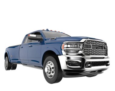 Pickup truck isolated on white background. 3d rendering - illustration