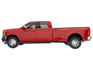 Pickup truck isolated on white background. 3d rendering - illustration