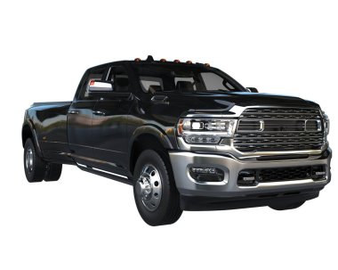 Pickup truck isolated on white background. 3d rendering - illustration