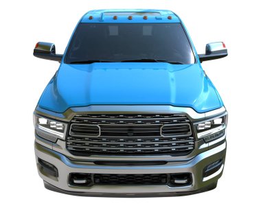 Pickup truck isolated on white background. 3d rendering - illustration