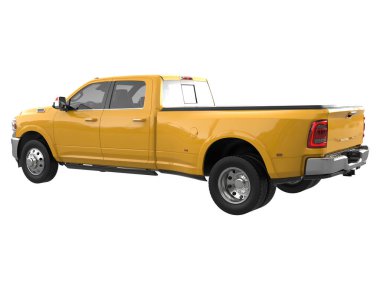 Pickup truck isolated on white background. 3d rendering - illustration