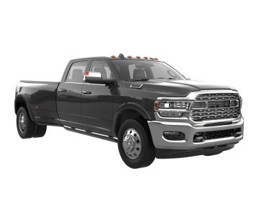 Pickup truck isolated on white background. 3d rendering - illustration