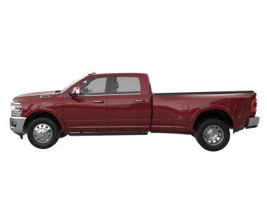 Pickup truck isolated on white background. 3d rendering - illustration