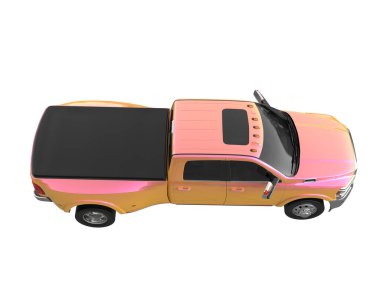 Pickup truck isolated on white background. 3d rendering - illustration