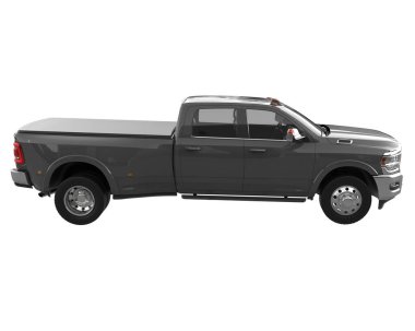 Pickup truck isolated on white background. 3d rendering - illustration