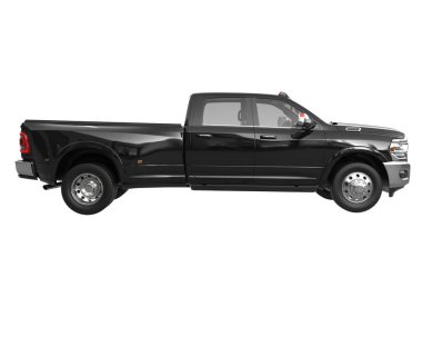 Pickup truck isolated on white background. 3d rendering - illustration