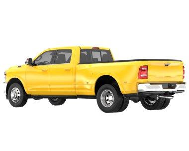 Pickup truck isolated on white background. 3d rendering - illustration
