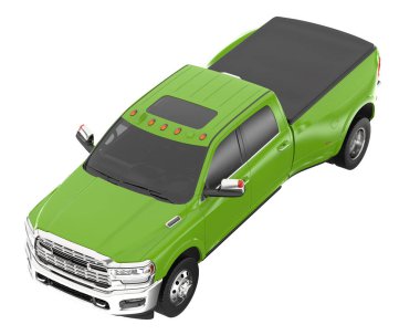 Pickup truck isolated on white background. 3d rendering - illustration