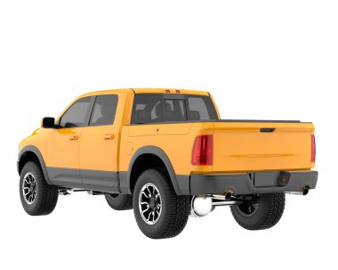 Pickup truck isolated on white background. 3d rendering - illustration