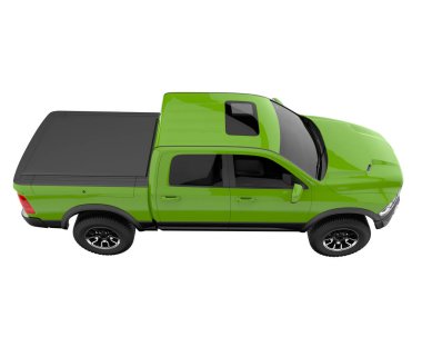 Pickup truck isolated on white background. 3d rendering - illustration