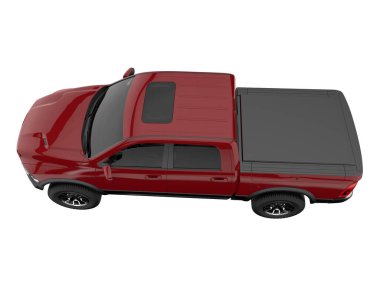 Pickup truck isolated on white background. 3d rendering - illustration
