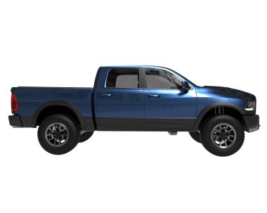 Pickup truck isolated on white background. 3d rendering - illustration