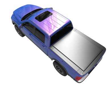 Pickup truck isolated on white background. 3d rendering - illustration