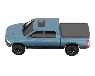 Pickup truck isolated on white background. 3d rendering - illustration