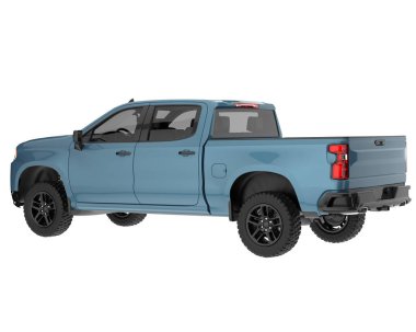 Pickup truck isolated on white background. 3d rendering - illustration