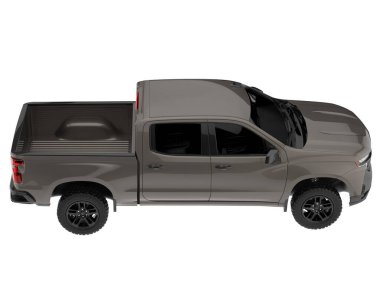 Pickup truck isolated on white background. 3d rendering - illustration