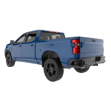 Pickup truck isolated on white background. 3d rendering - illustration