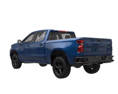 Pickup truck isolated on white background. 3d rendering - illustration