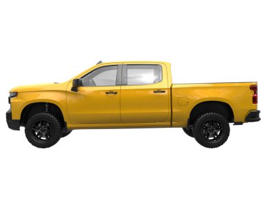 Pickup truck isolated on white background. 3d rendering - illustration