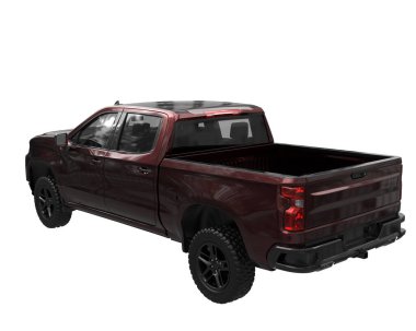 Pickup truck isolated on white background. 3d rendering - illustration