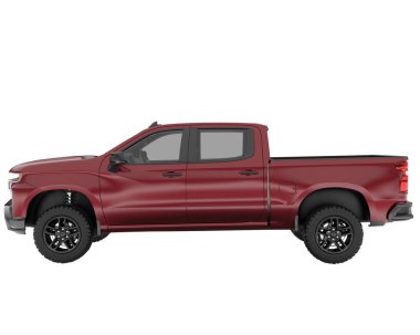 Pickup truck isolated on white background. 3d rendering - illustration
