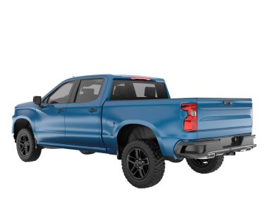 Pickup truck isolated on white background. 3d rendering - illustration