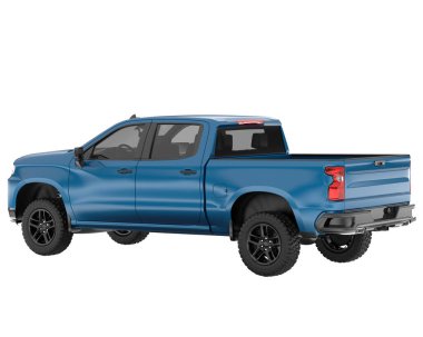 Pickup truck isolated on white background. 3d rendering - illustration