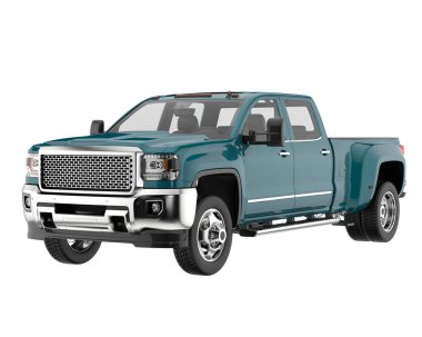 Pickup truck isolated on white background. 3d rendering - illustration