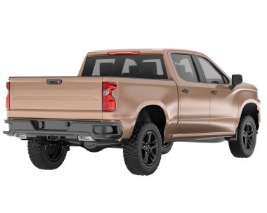Pickup truck isolated on white background. 3d rendering - illustration