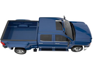 Pickup truck isolated on white background. 3d rendering - illustration