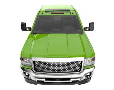 Pickup truck isolated on white background. 3d rendering - illustration