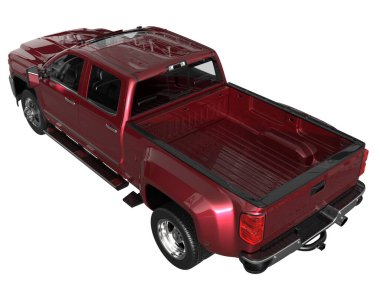 Pickup truck isolated on white background. 3d rendering - illustration