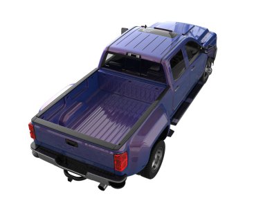 Pickup truck isolated on white background. 3d rendering - illustration