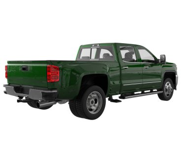 Pickup truck isolated on white background. 3d rendering - illustration
