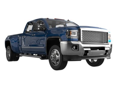 Pickup truck isolated on white background. 3d rendering - illustration