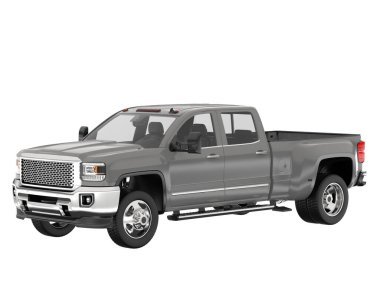 Pickup truck isolated on white background. 3d rendering - illustration