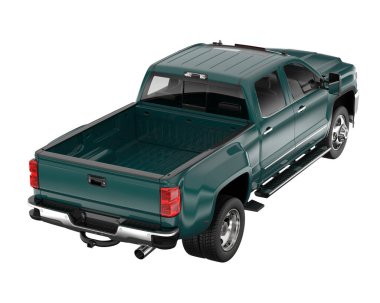 Pickup truck isolated on white background. 3d rendering - illustration