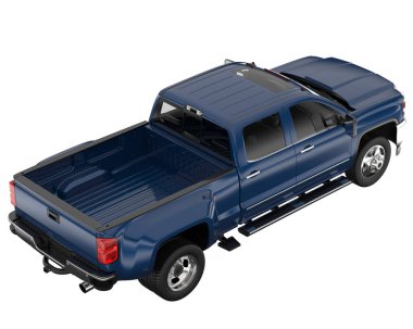 Pickup truck isolated on white background. 3d rendering - illustration