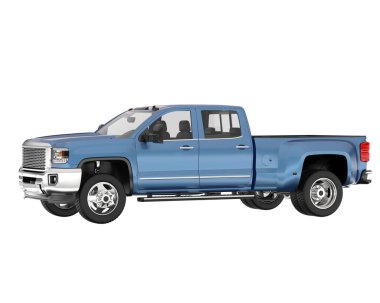 Pickup truck isolated on white background. 3d rendering - illustration