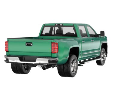 Pickup truck isolated on white background. 3d rendering - illustration