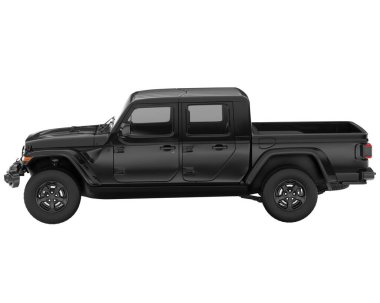 Pickup truck isolated on white background. 3d rendering - illustration