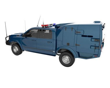 Pickup truck isolated on white background. 3d rendering - illustration