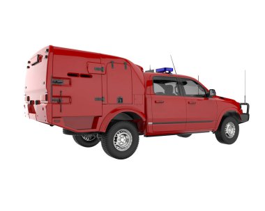 Pickup truck isolated on white background. 3d rendering - illustration