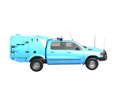 Pickup truck isolated on white background. 3d rendering - illustration