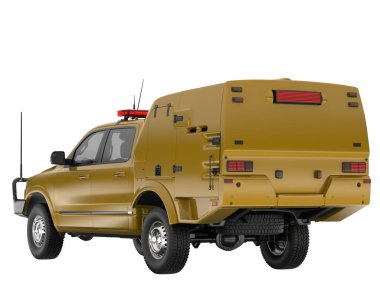 Pickup truck isolated on white background. 3d rendering - illustration