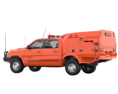 Pickup truck isolated on white background. 3d rendering - illustration