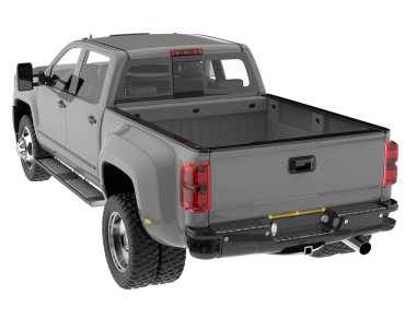 Pickup truck isolated on white background. 3d rendering - illustration